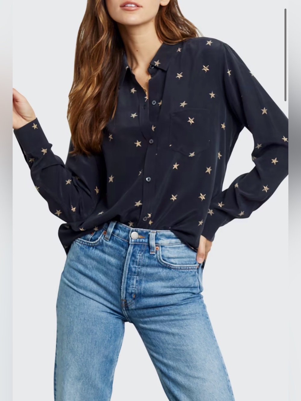 Rails Kate Silk Animal Stars Print Shirt